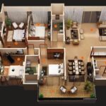 Family House 4 Bedroom House Floor Plans 3d